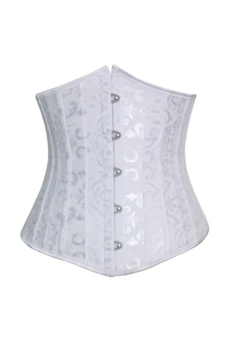 Brocade Laced Waist Training Corset Shaper  24 Steel Boned