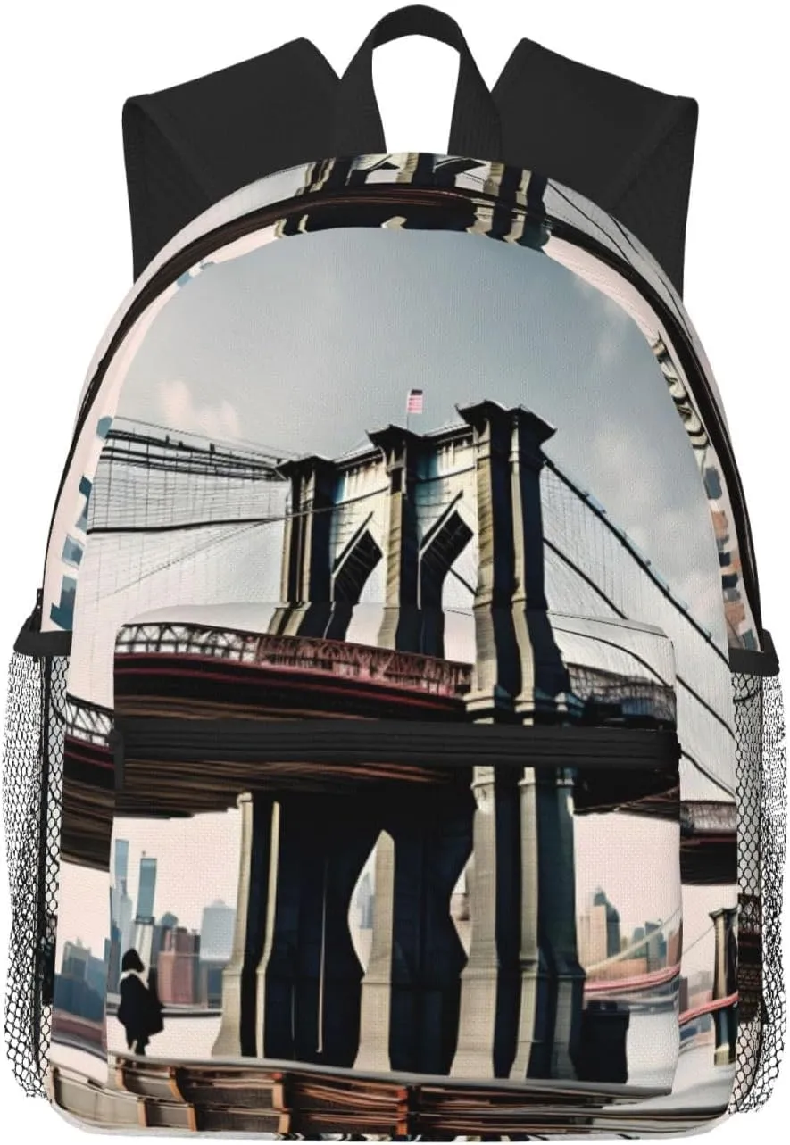 Brooklyn Bridge S Backpacks Lightweight With 1 Main Compartment, Shoulder Rucksack Carry-On