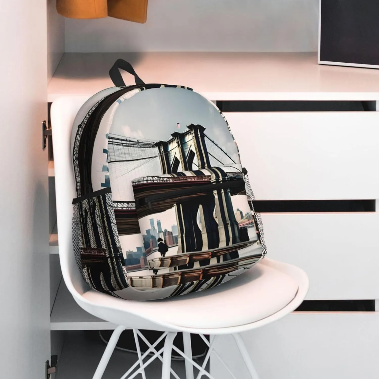 Brooklyn Bridge S Backpacks Lightweight With 1 Main Compartment, Shoulder Rucksack Carry-On