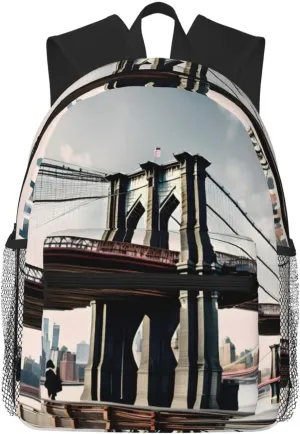 Brooklyn Bridge S Backpacks Lightweight With 1 Main Compartment, Shoulder Rucksack Carry-On