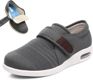 bumuam Diabetic Shoes for Elderly Men,Adjustable Closure for Arthritis Swollen Edema Plantar Fasciitis Swollen Feet Walking Shoes