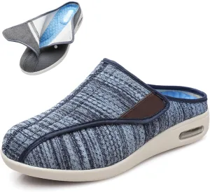 bumuam Men's Diabetic Shoes Wide Width Shoes,Adjustable Lightweight Non-Slip Orthopedic Walking Slippers for Elderly Hammertoe Arthritis Swollen Feet