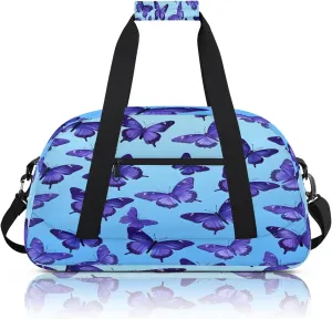 Butterfly Animals Small Gym Bag 18 inch Carry On Duffel Bag for Weekender Travel Sports Workout Yoga Gymnastics Dance Ballet