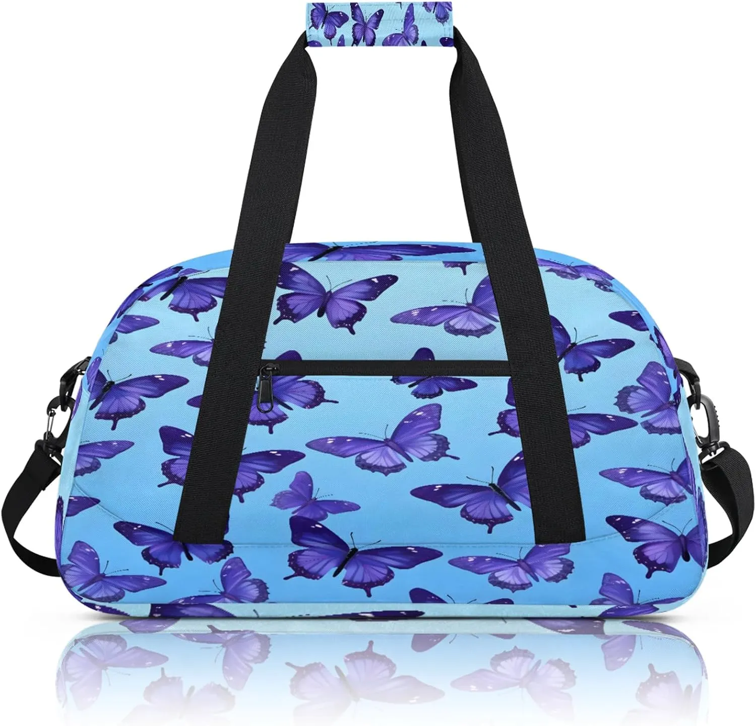 Butterfly Animals Small Gym Bag 18 inch Carry On Duffel Bag for Weekender Travel Sports Workout Yoga Gymnastics Dance Ballet