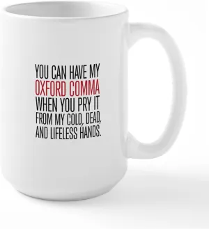 CafePress Oxford Comma Mugs 15 oz (444 ml) Ceramic Coffee Mug