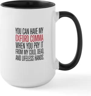 CafePress Oxford Comma Mugs 15 oz (444 ml) Ceramic Coffee Mug