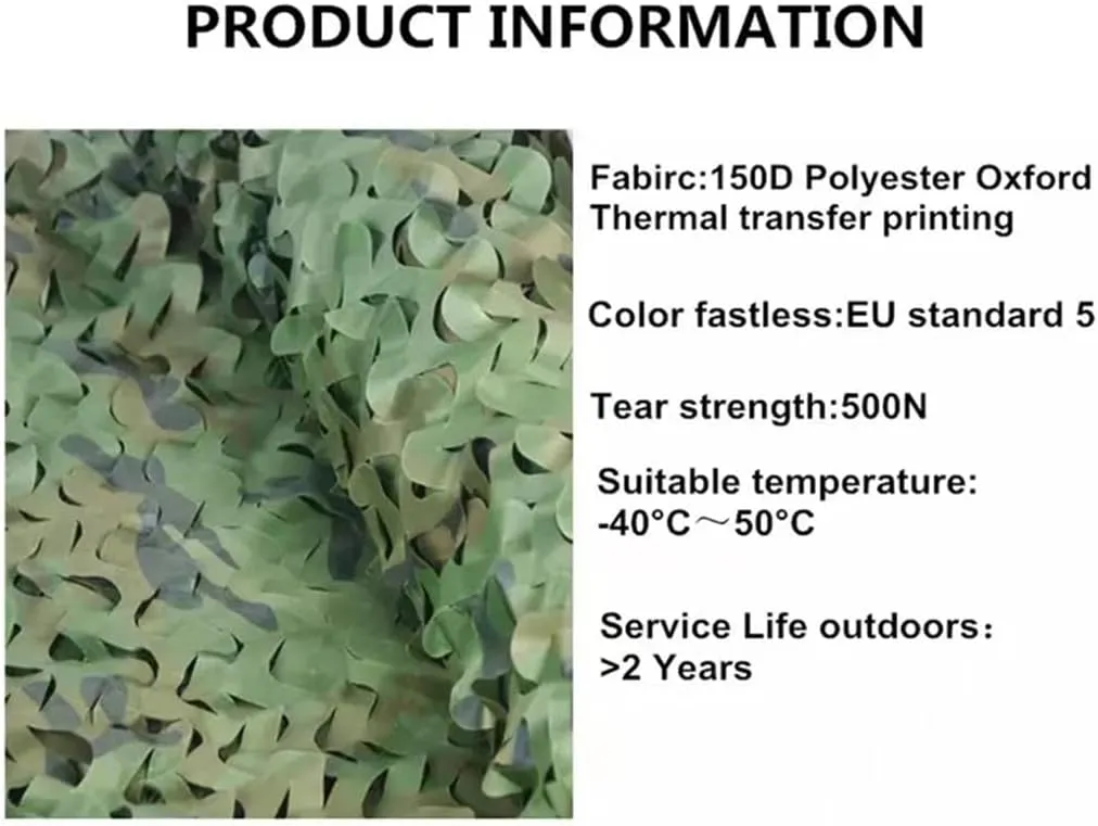Camouflage Nets Hunting Military Army Tent Woodland Army Training Camo Netting Car Covers Shade Tent Outdoor Camping Sun Shelter 2x5m(6.6x16.4f)