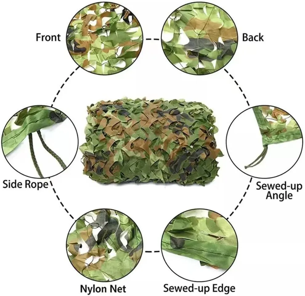 Camouflage Nets Hunting Military Army Tent Woodland Army Training Camo Netting Car Covers Shade Tent Outdoor Camping Sun Shelter 2x5m(6.6x16.4f)