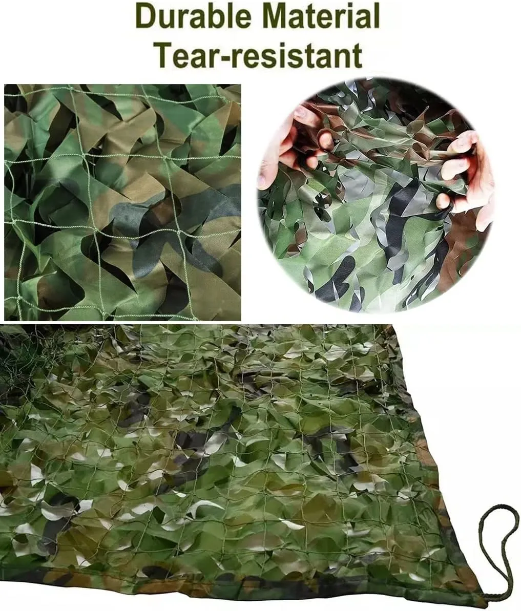 Camouflage Nets Hunting Military Army Tent Woodland Army Training Camo Netting Car Covers Shade Tent Outdoor Camping Sun Shelter 2x5m(6.6x16.4f)