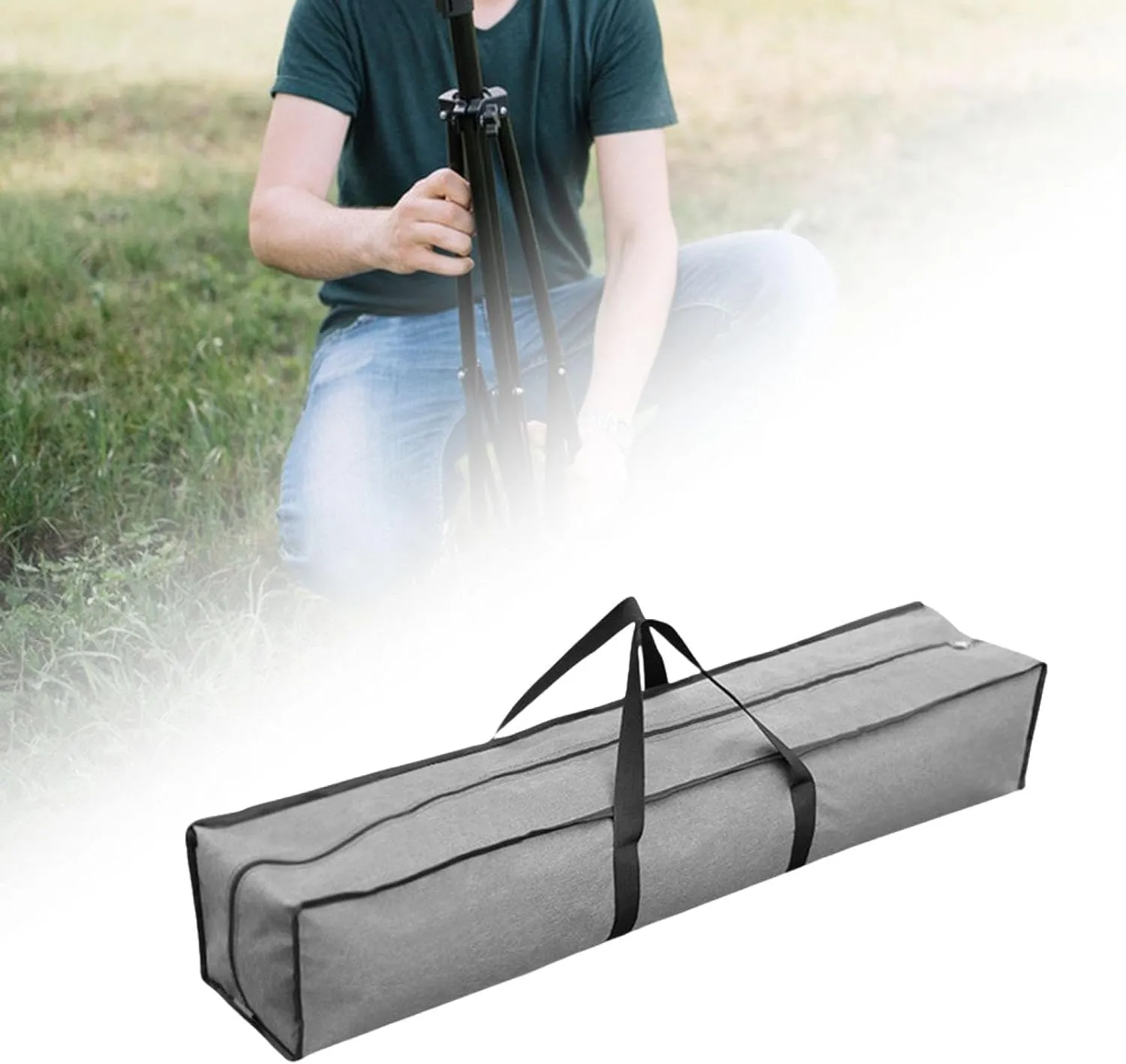 Canopy Pole Bag Duffle Bag Zipper Water Resistant Large Capacity Tent Storage Pouch Carrier for Outdoor Picnic Backpacking, 150cm Length