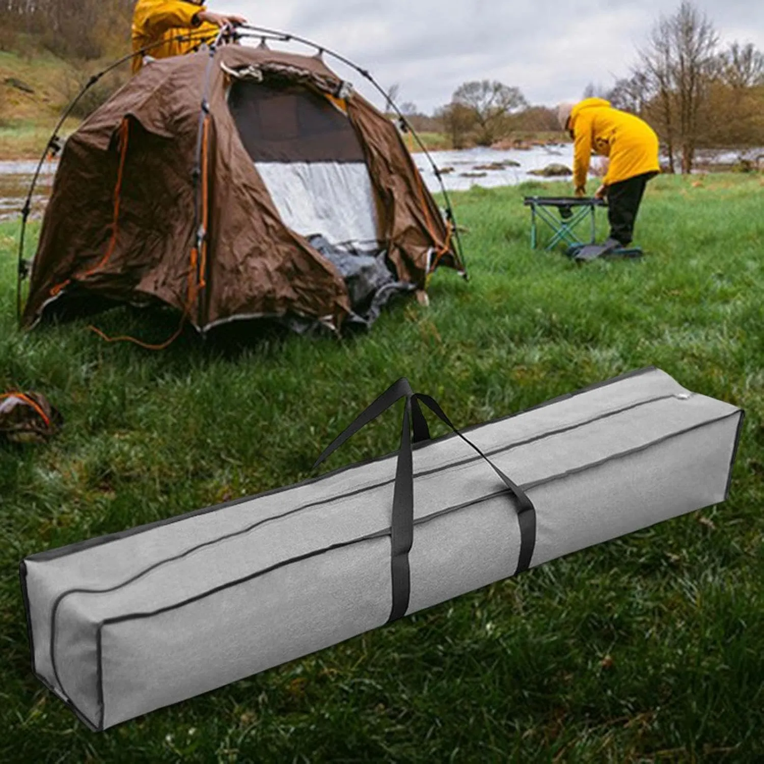 Canopy Pole Bag Duffle Bag Zipper Water Resistant Large Capacity Tent Storage Pouch Carrier for Outdoor Picnic Backpacking, 150cm Length