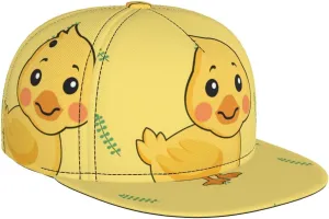 Cartoon Duck Outdoor Sports Baseball Cap, Daily Sports Adjustable Fashionable Flat Brim hat, Unisex Four-Season Outdoor Sports Cap, Black