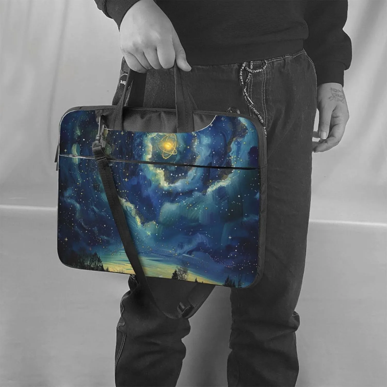 Celestial Printed Laptop Tote Bag, Laptop Tote Bag, Travel Bag, Business Computer Bag, Work Bag for Men and Women