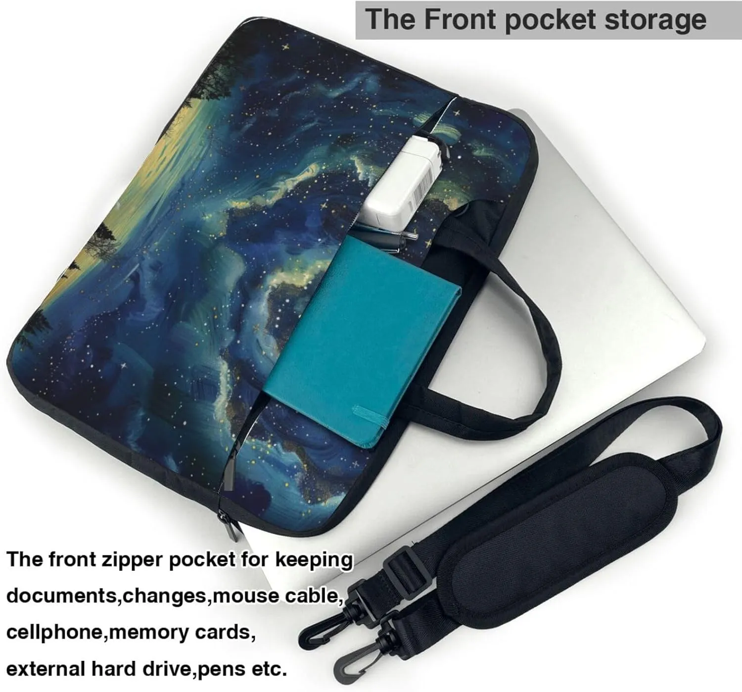 Celestial Printed Laptop Tote Bag, Laptop Tote Bag, Travel Bag, Business Computer Bag, Work Bag for Men and Women