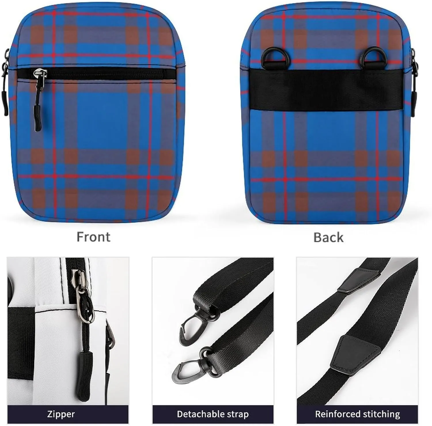 Clan Elliot Tartan Chiffon Detachable Shoulder Strap Small Shoulder Bag Unisex