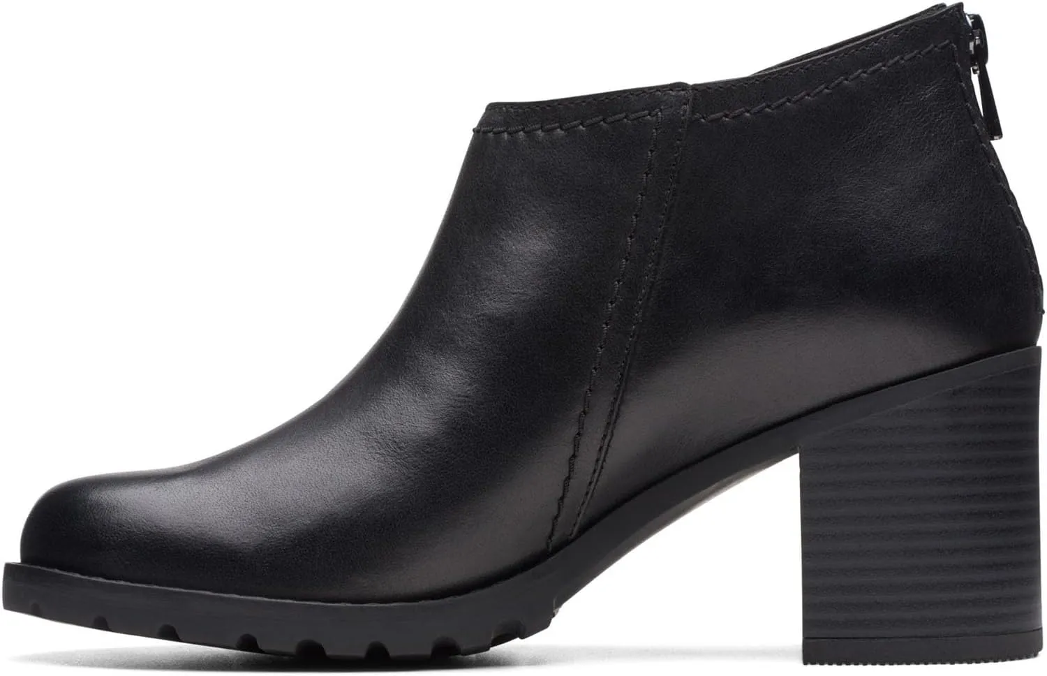 Clarks Unisex Leda Step Sneaker, Black Leat, 0 US Women