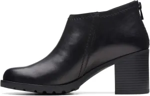 Clarks Unisex Leda Step Sneaker, Black Leat, 0 US Women