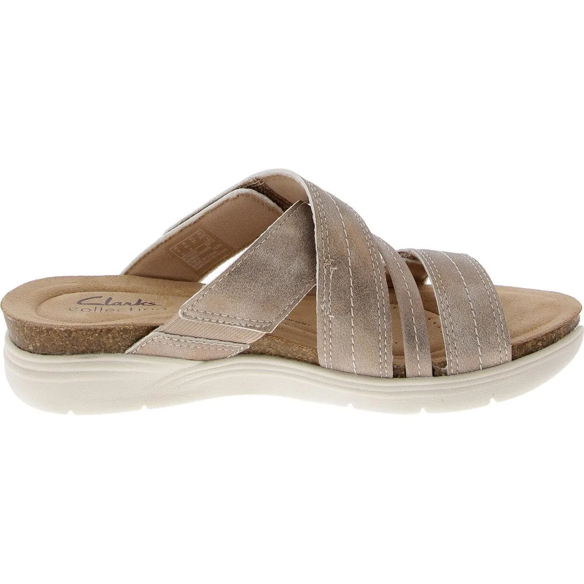 Clarks Women's April Willow Slide Sandal, Bronze Metallic Textile, 11