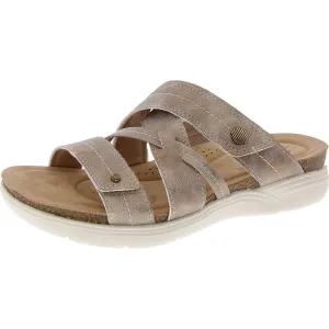 Clarks Women's April Willow Slide Sandal, Bronze Metallic Textile, 8.5