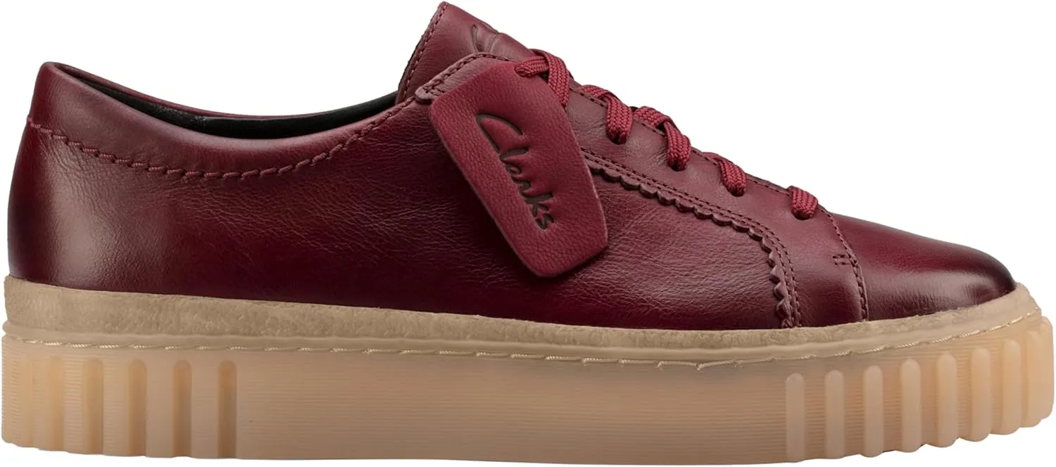 Clarks Women's Mayhill Walk Trainers, Burgundy leather, 40.5 EU