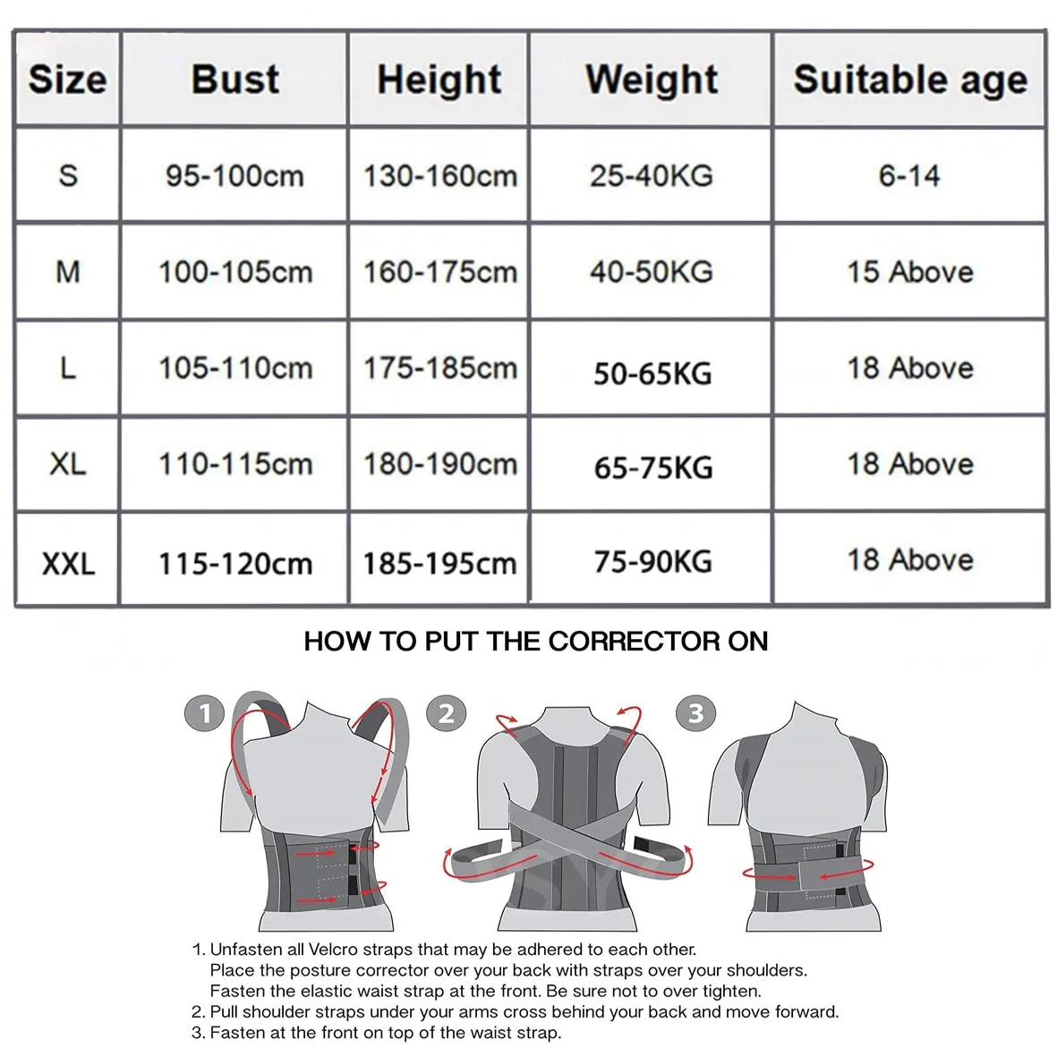 Clavicle Support Posture Corrector Back Posture Brace Stop Slouching and Hunching Adjustable Back Trainer