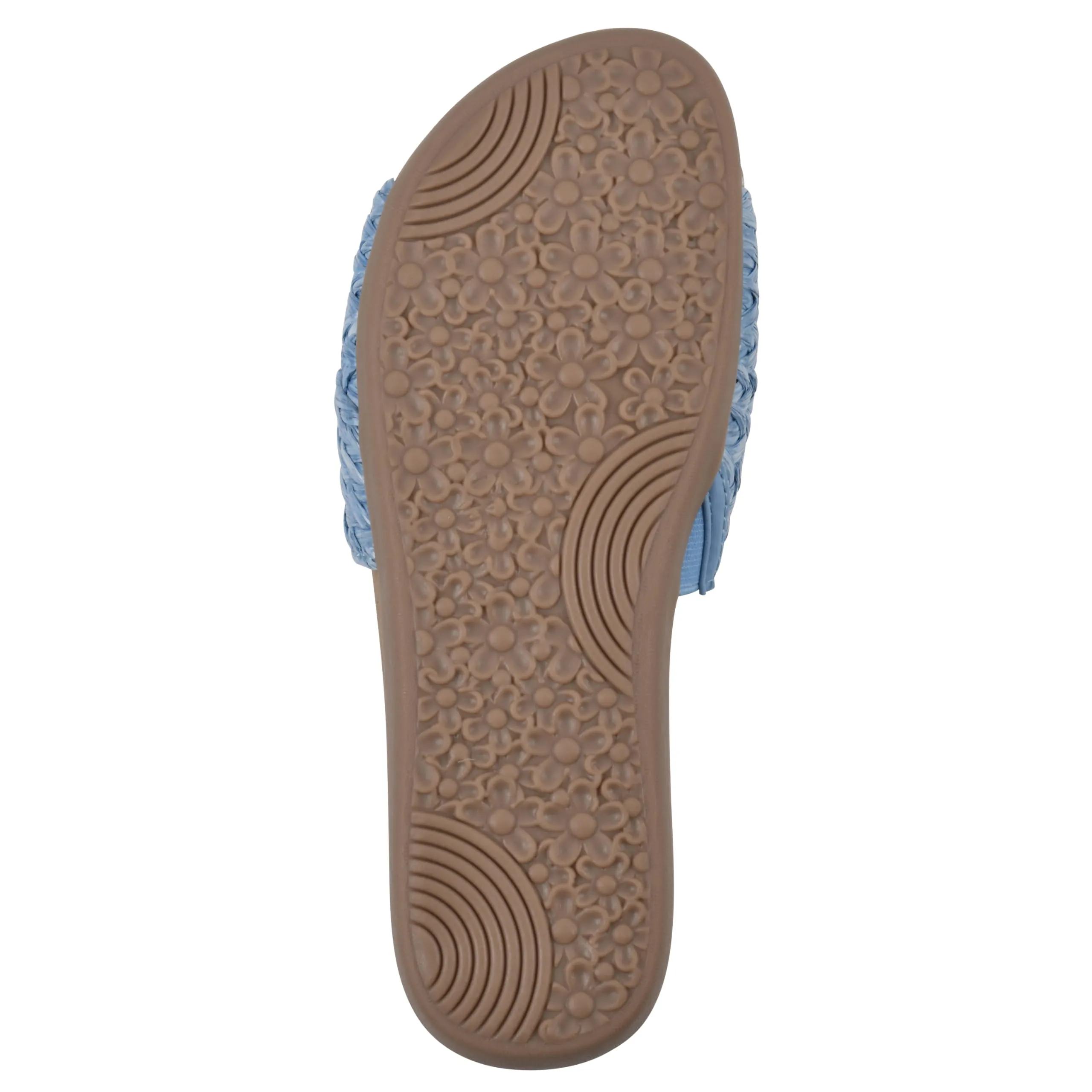 CLIFFS BY WHITE MOUNTAIN Women's Flawless Woven Slide Sandal, Blue/Raffia, 8.5 M