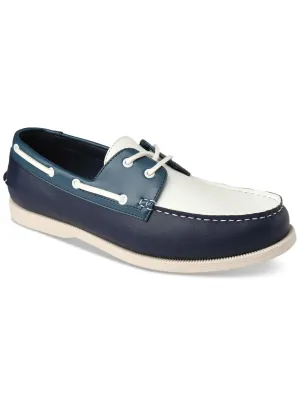 Clubroom Mens Navy Moc Toe Comfort Elliot Round Toe Lace-Up Boat Shoes 10.5 M, Blue