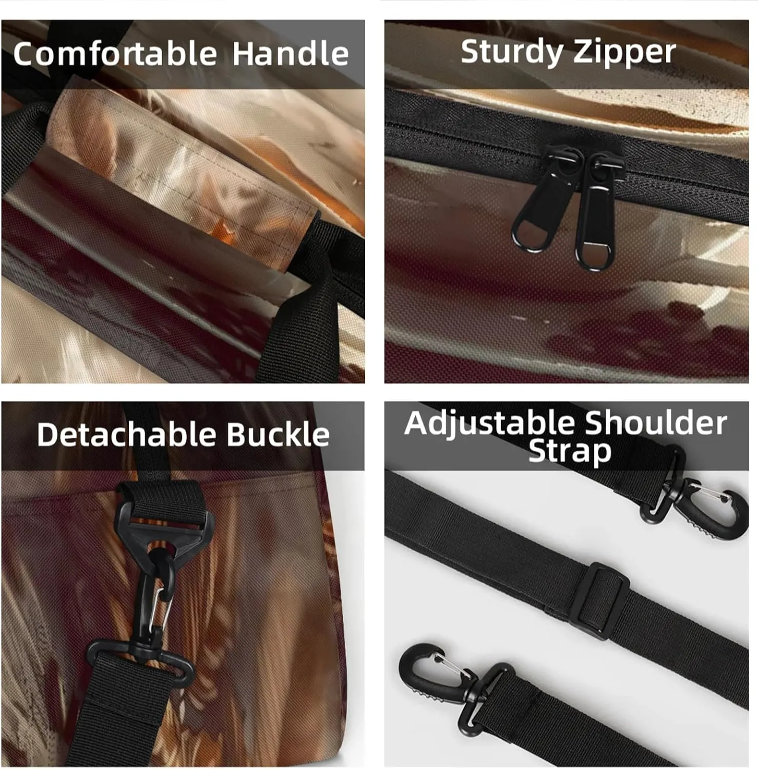 Coffee Themed Small Gym Bag 18 inch Carry On Duffel Bag for Weekender Travel Sports Workout Yoga Gymnastics Dance Ballet