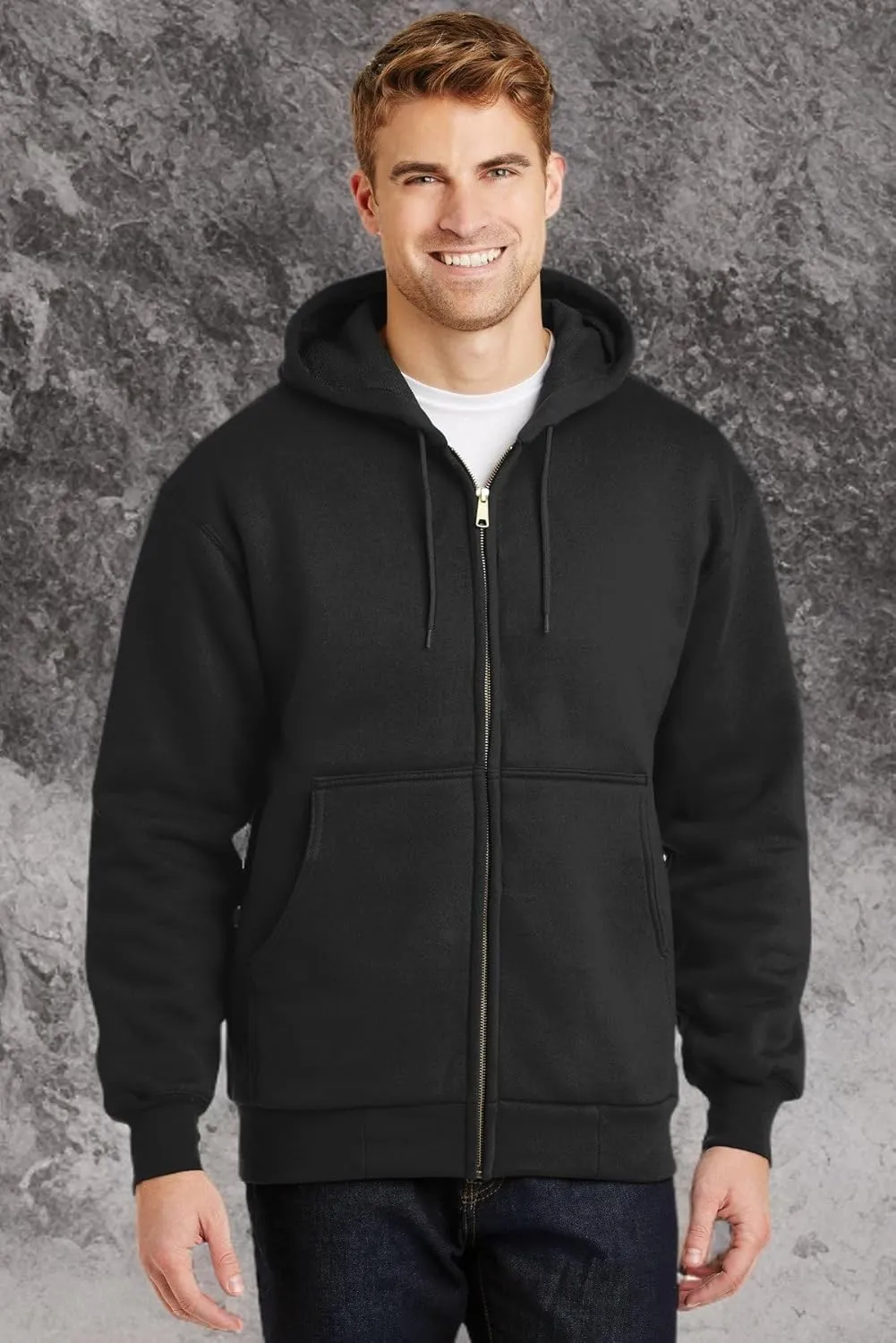 Cornerstone Heavyweight Full-Zip Hooded Sweatshirt with Thermal Lining CS620