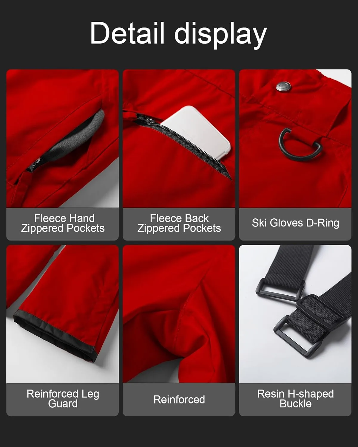 CREATMO US Women's Snow Pants Ski Bibs Waterproof Insulated Winter Snowboard