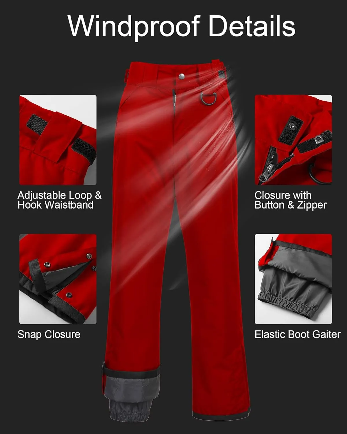 CREATMO US Women's Snow Pants Ski Bibs Waterproof Insulated Winter Snowboard