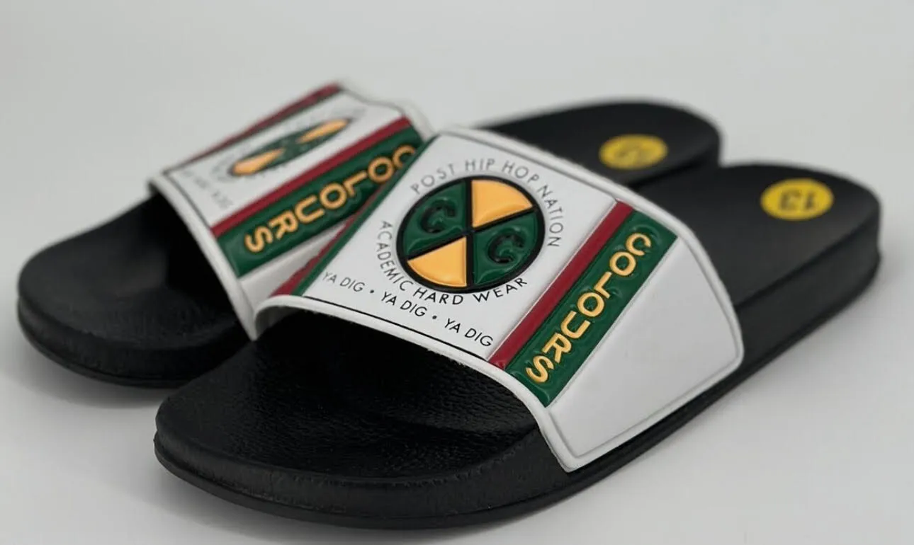 Cross Colours Label Logo Slide Sandal