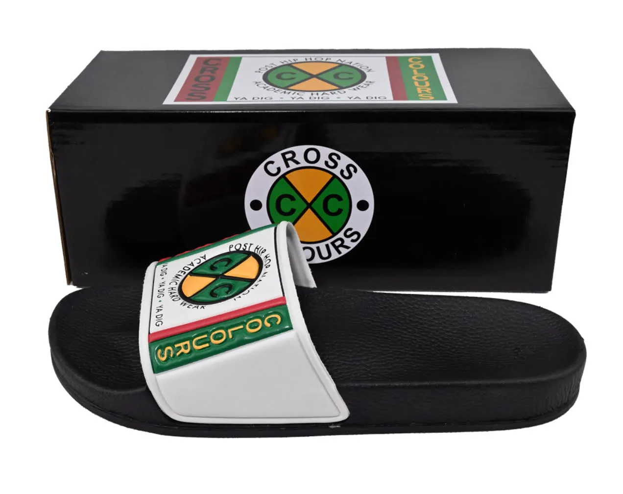 Cross Colours Label Logo Slide Sandal
