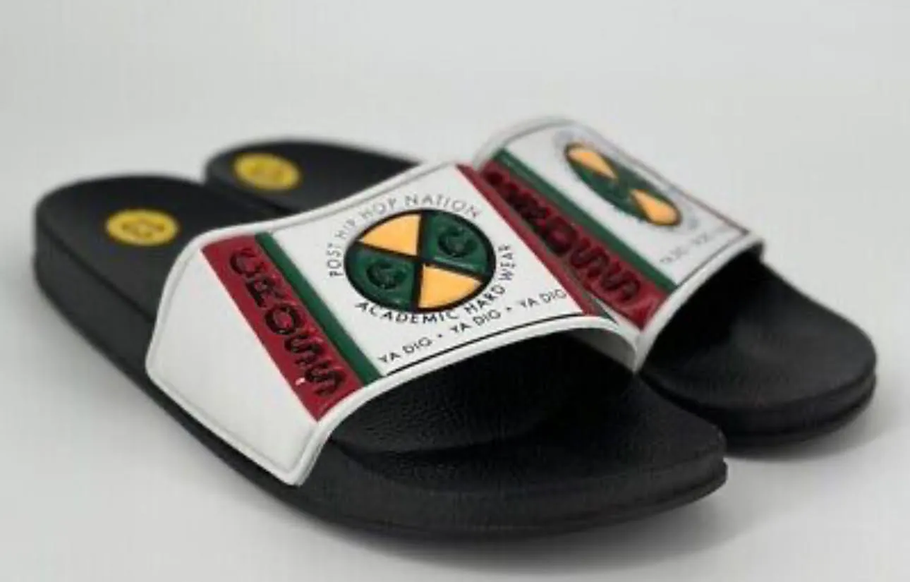 Cross Colours Label Logo Slide Sandal