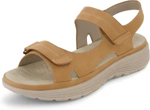 CUSHIONAIRE Women's Magee comfort footbed outdoor sandal with adjustable strap and  Memory Foam, Wide Widths Available