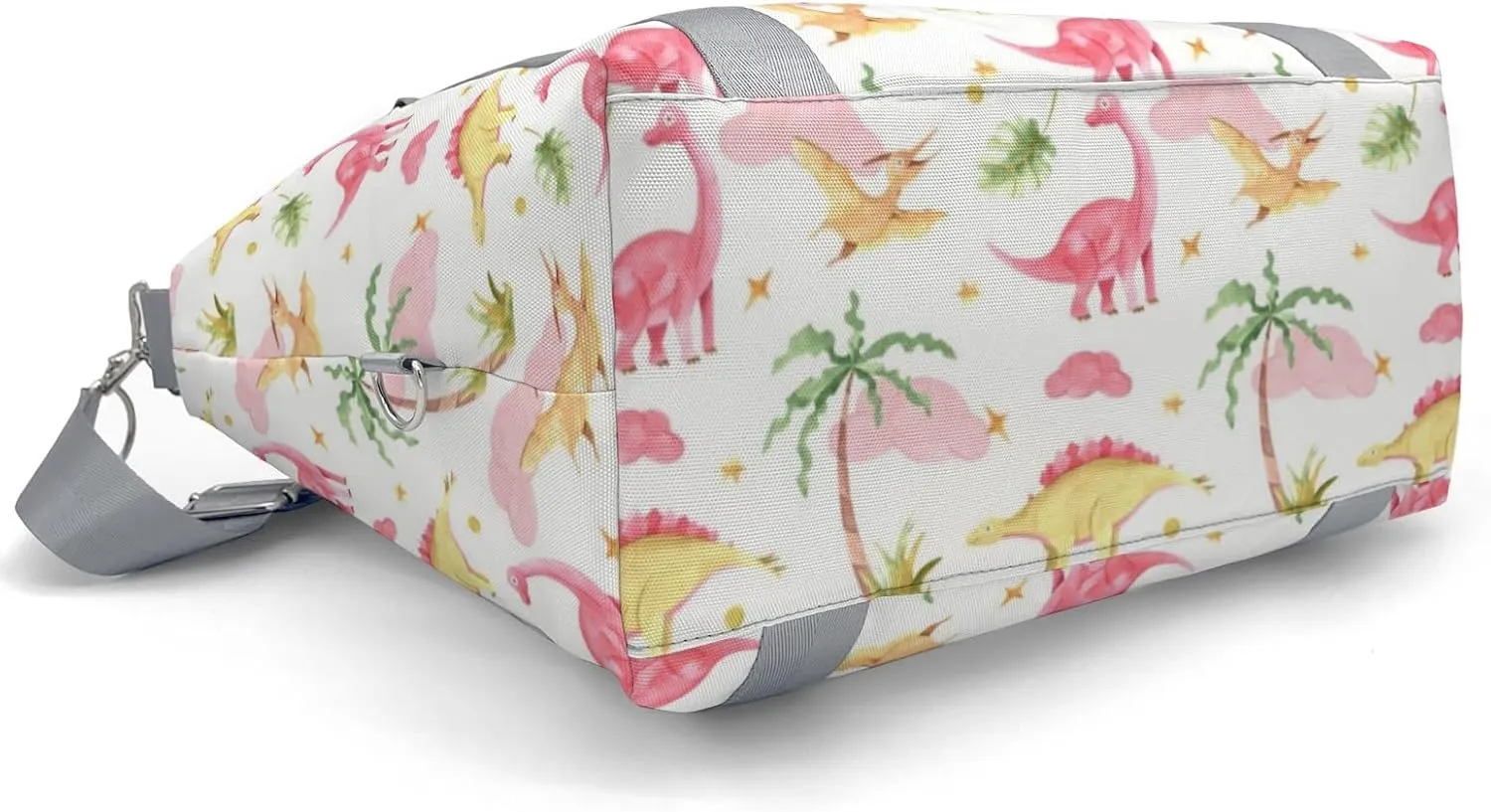 Custom Kids Duffel Overnight Dance Bag for Girls,Dinosaur Print Pink Personalized Dance Duffle Bag for Women Girls Customized Kids Gifts