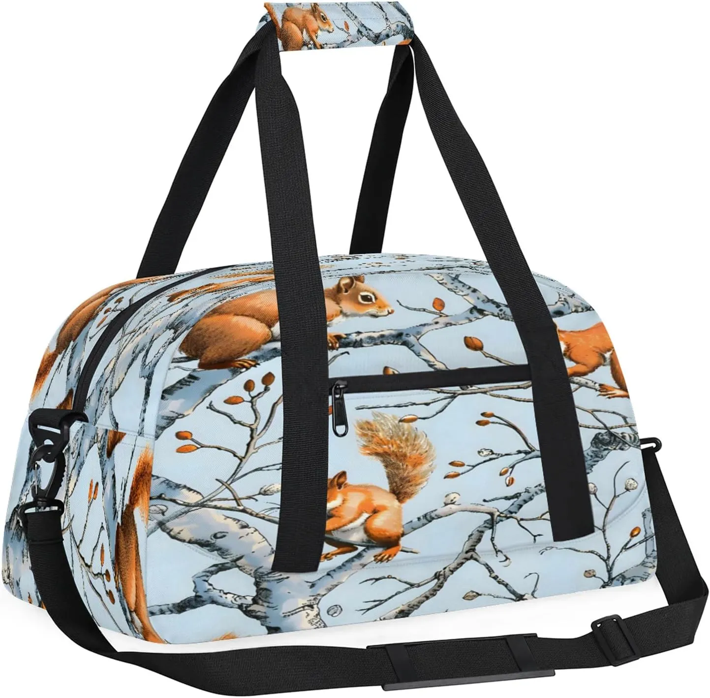 Cute Animal Squirrel Small Gym Bag 18 inch Carry On Duffel Bag for Weekender Travel Sports Workout Yoga Gymnastics Dance Ballet