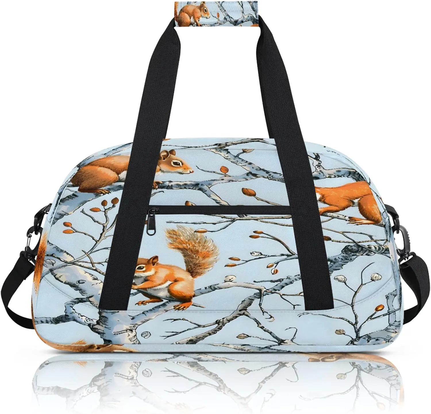 Cute Animal Squirrel Small Gym Bag 18 inch Carry On Duffel Bag for Weekender Travel Sports Workout Yoga Gymnastics Dance Ballet