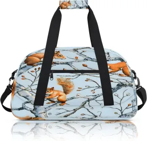 Cute Animal Squirrel Small Gym Bag 18 inch Carry On Duffel Bag for Weekender Travel Sports Workout Yoga Gymnastics Dance Ballet