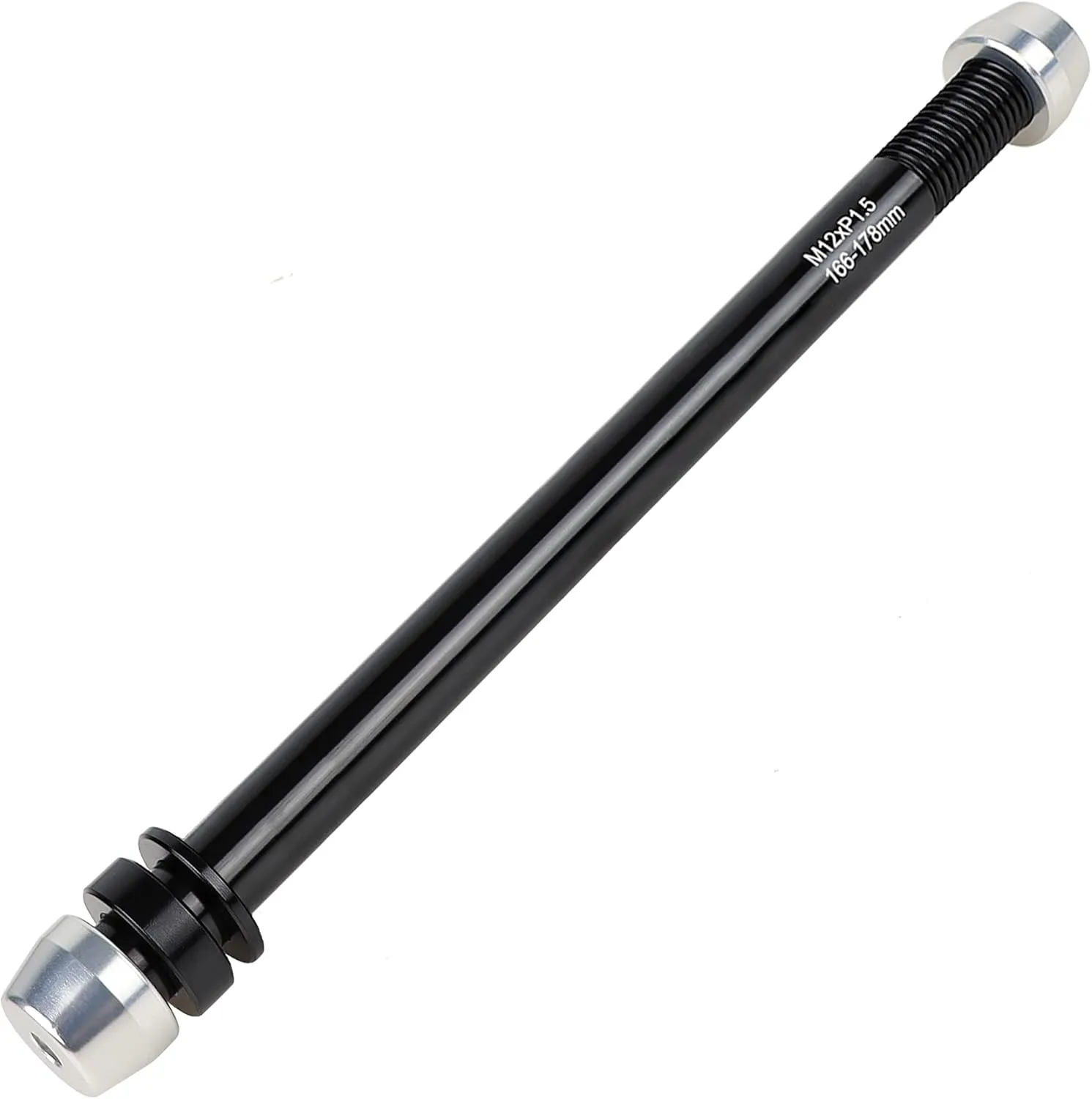 CyclingDeal Trainer Thru Axle - Bike Bicycle 12mm Rear Wheel Skewer for Indoor - Length 166mm to 178mm Boost -Thread Pitch: M12 x P1.5 - Spacers 2.5mm/6mm Included