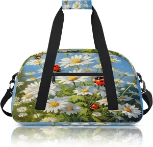 Daisy Ladybugs Small Gym Bag 18 inch Carry On Duffel Bag for Weekender Travel Sports Workout Yoga Gymnastics Dance Ballet