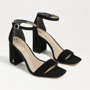 Daniella Black Suede Block Heel Sandal