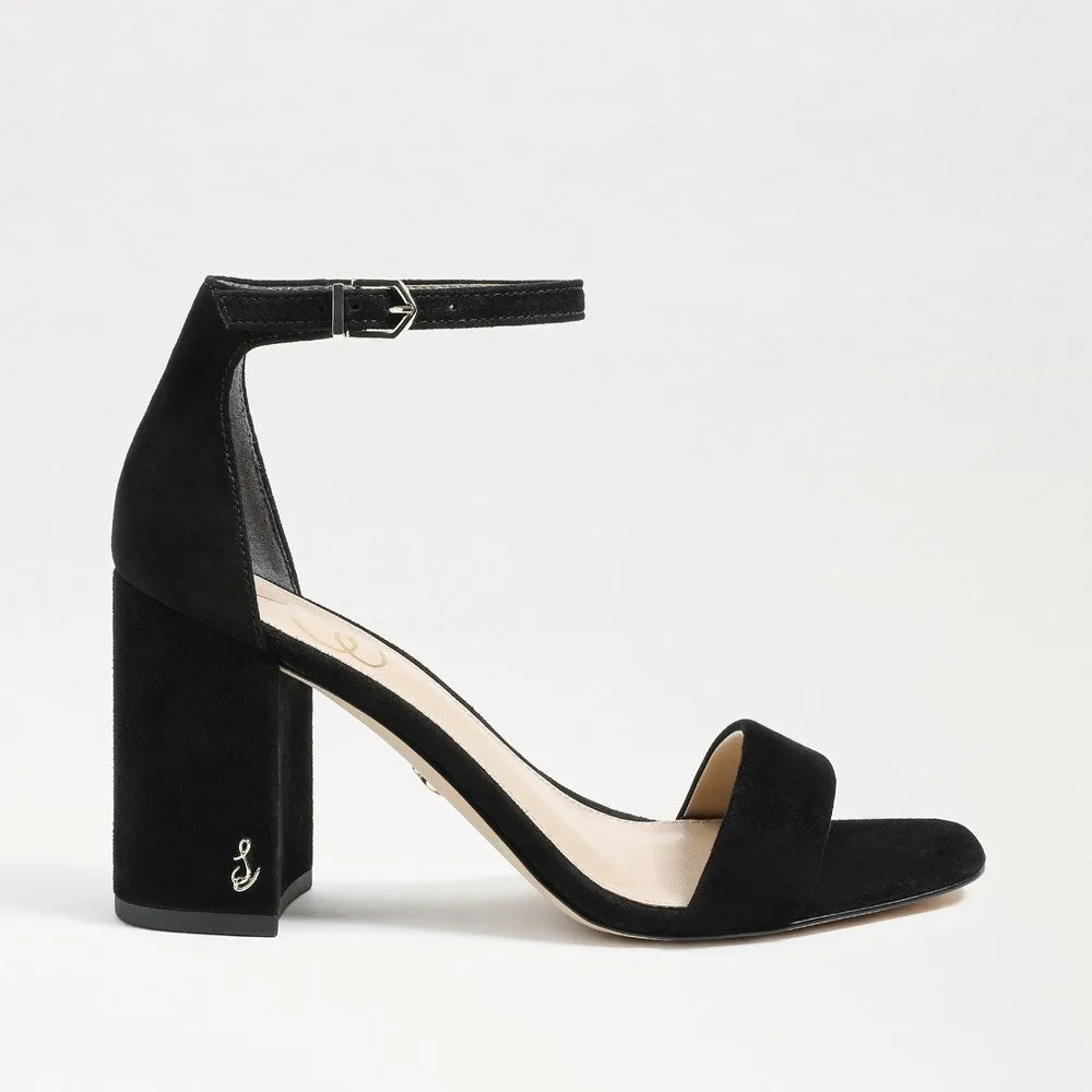 Daniella Black Suede Block Heel Sandal