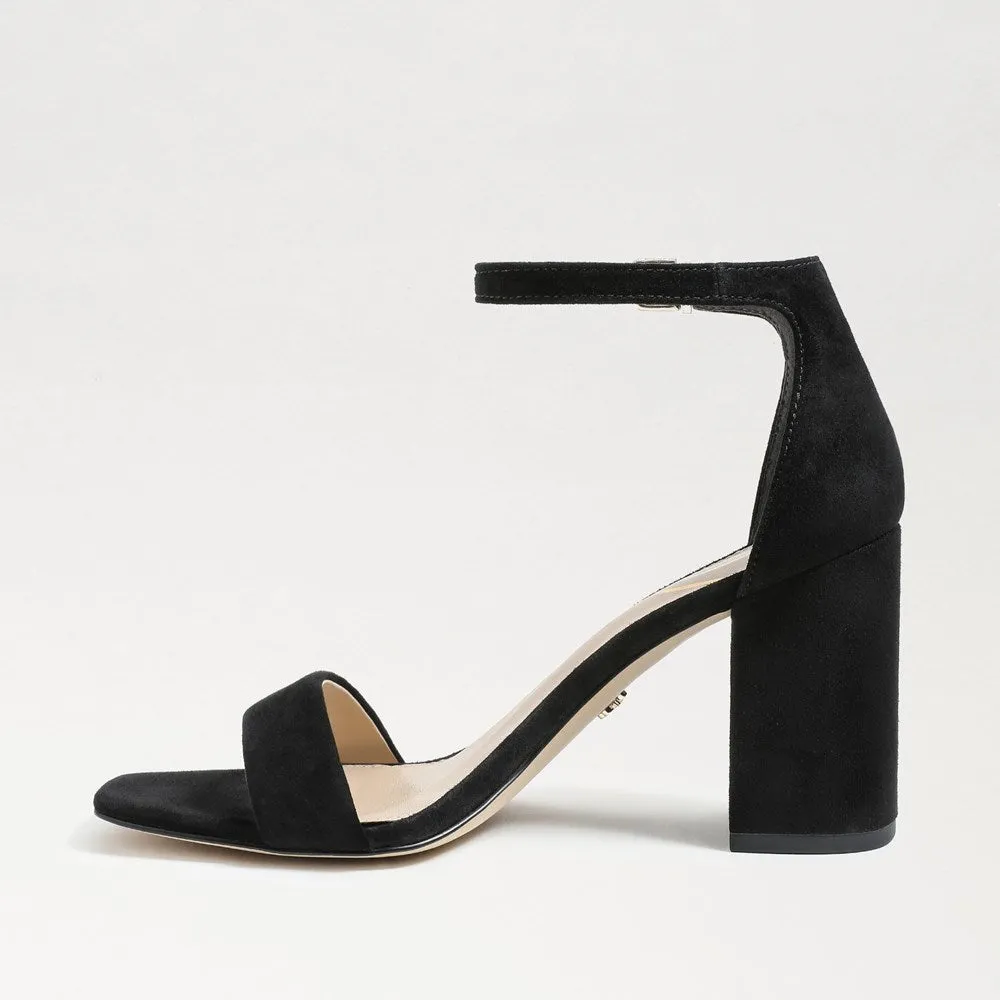 Daniella Black Suede Block Heel Sandal