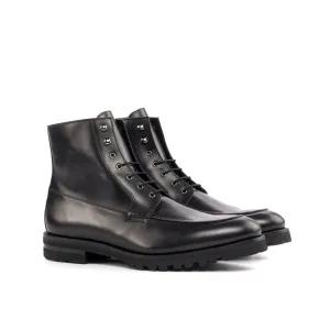 DapperFam Ryker in Black Men's Italian Leather Moc Boot