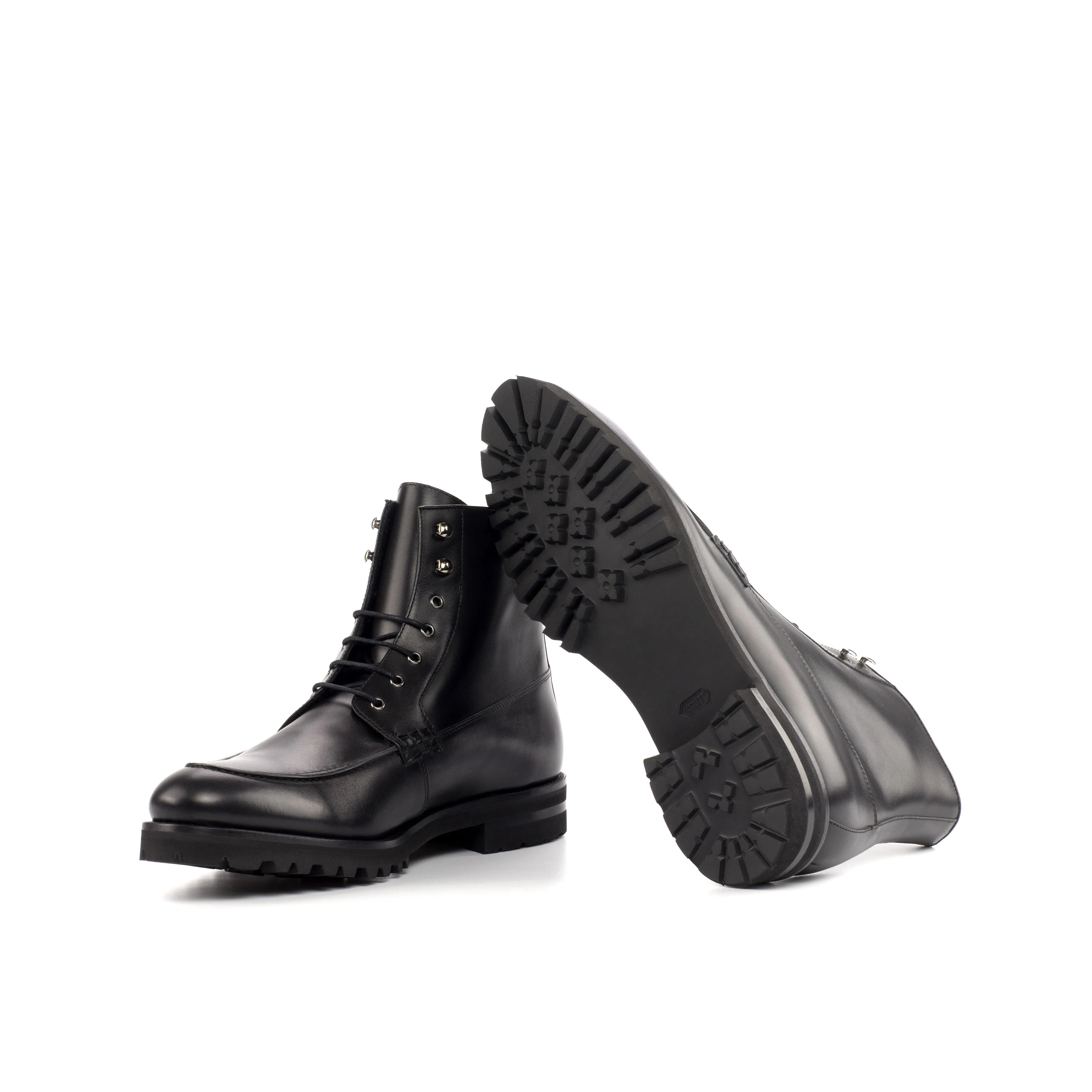 DapperFam Ryker in Black Men's Italian Leather Moc Boot