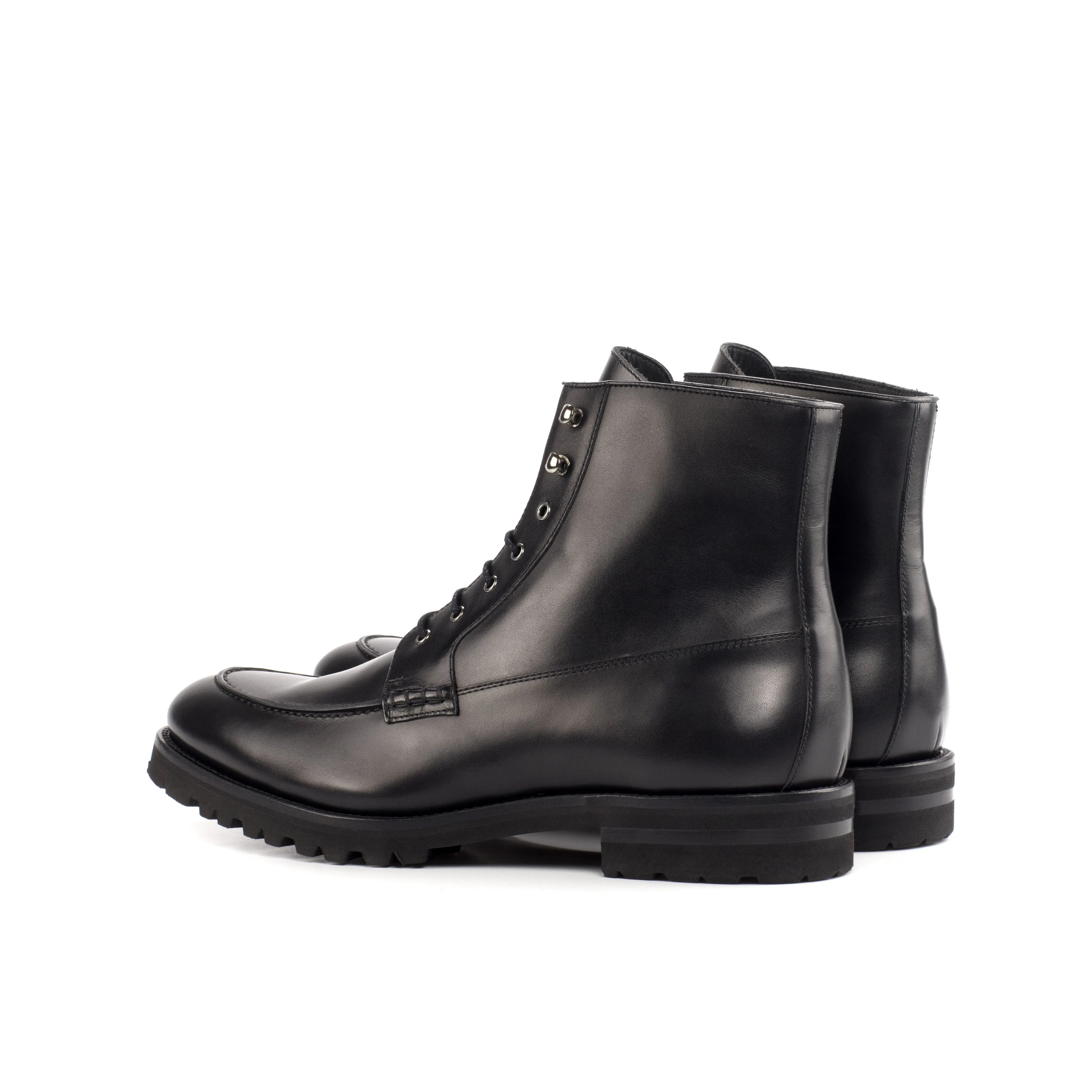 DapperFam Ryker in Black Men's Italian Leather Moc Boot