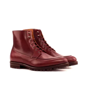 DapperFam Ryker in Burgundy Men's Italian Leather Moc Boot