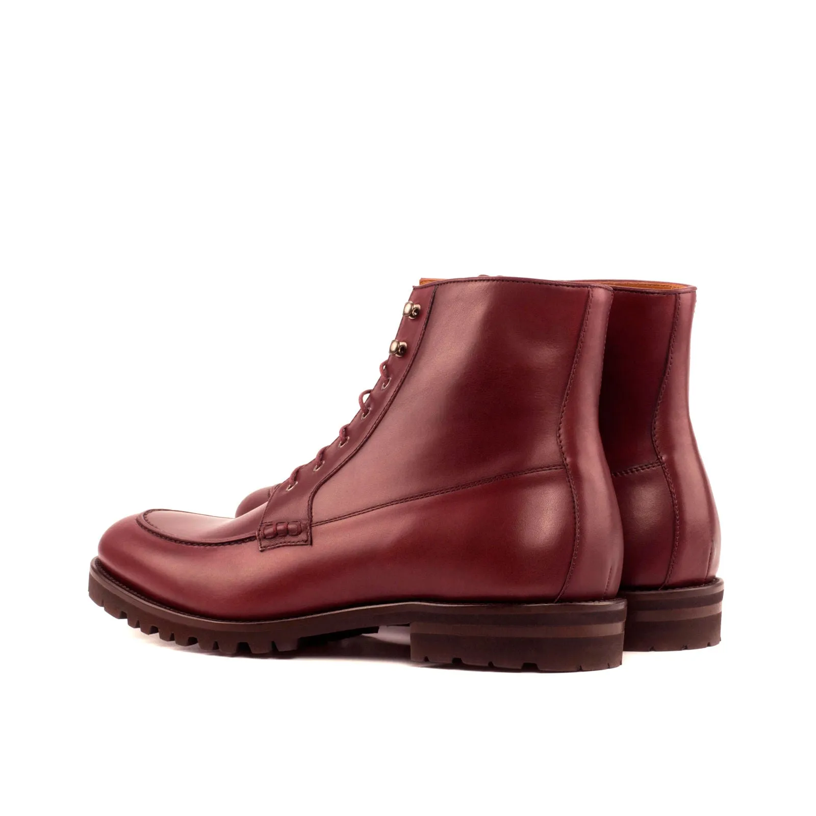 DapperFam Ryker in Burgundy Men's Italian Leather Moc Boot