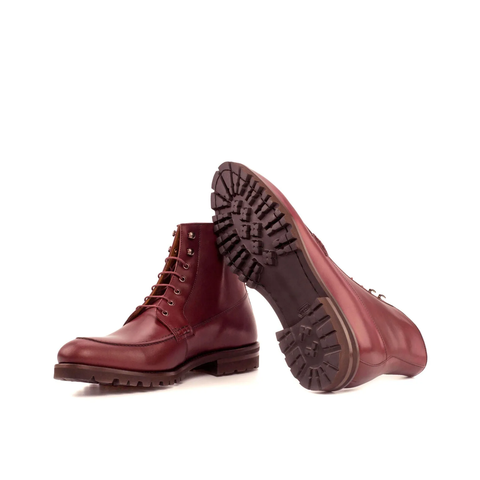 DapperFam Ryker in Burgundy Men's Italian Leather Moc Boot